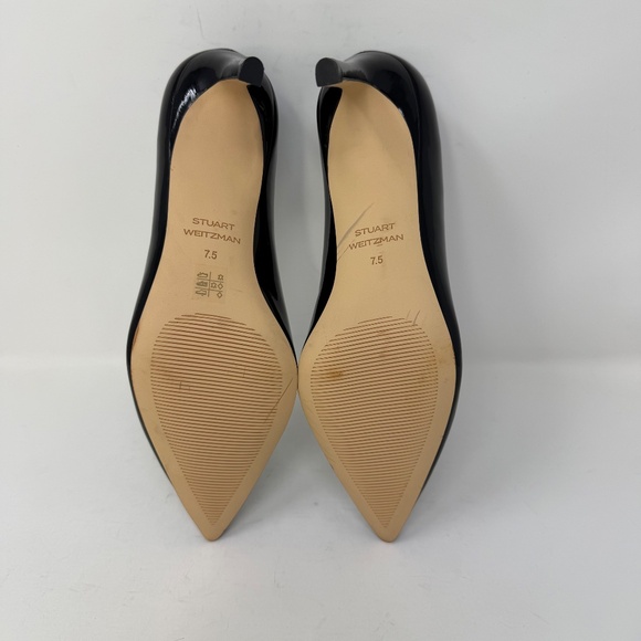 New Stuart Weitzman Leigh 75 Patent Leather Pump Black Sz 7.5